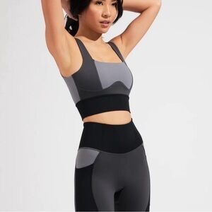 Women's Gray and Black Sports Bra